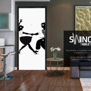 Ușă securizată cu balamale ascunse și deschidere 110 Dierre Swing Tablet